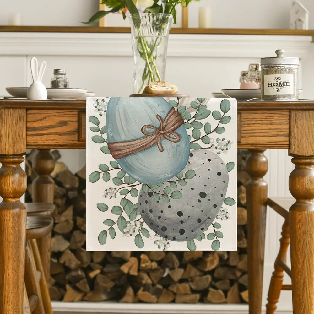 Eucalyptus Linen Table Runner for Spring Decor - Smarsty