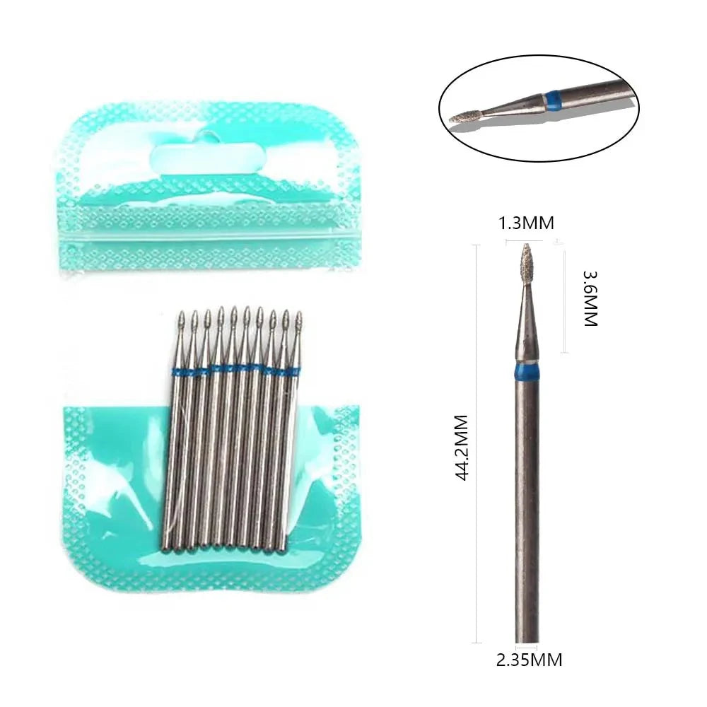 10 Piece Diamond Nail Drill Bit Set for Perfect Manicures - Smarsty
