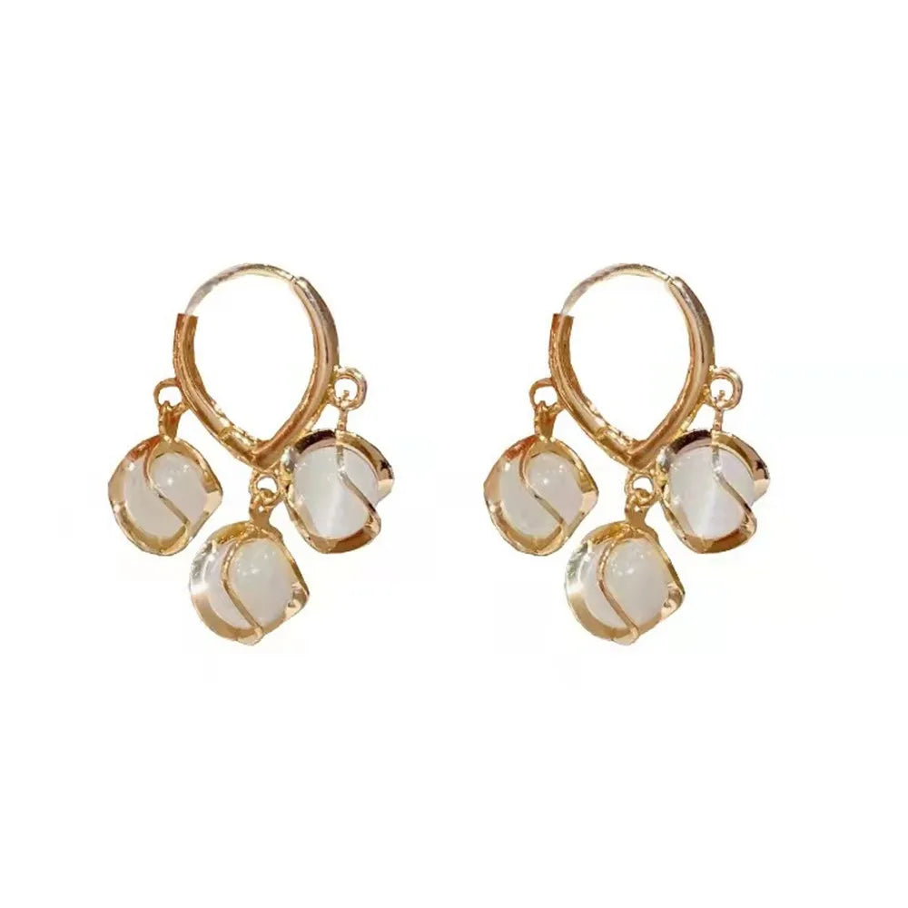 Pearl Long Earrings With Rhinestones For Wedding Fashion - Smarsty