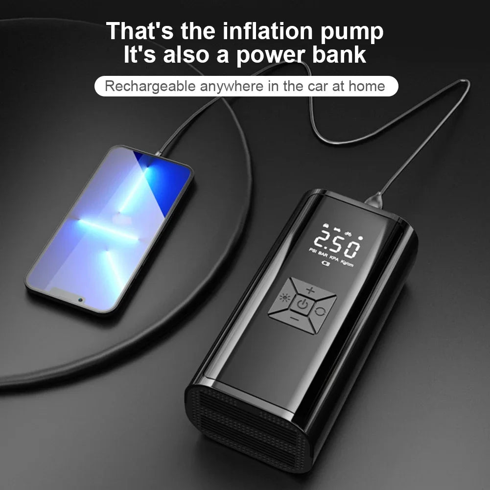Handheld Air Compressor Portable Pump With Digital Gauge - Smarsty