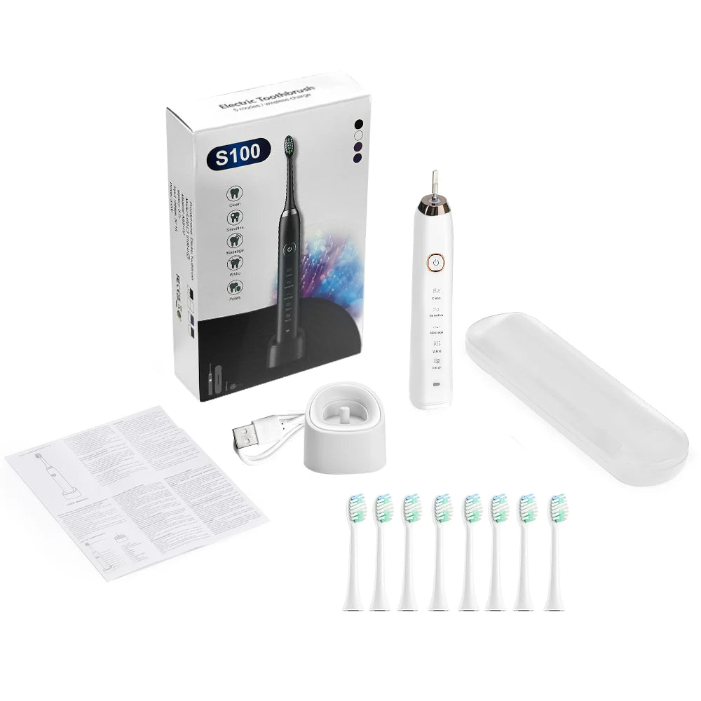 Rechargeable Electric Sonic Toothbrush with Travel Case - Smarsty