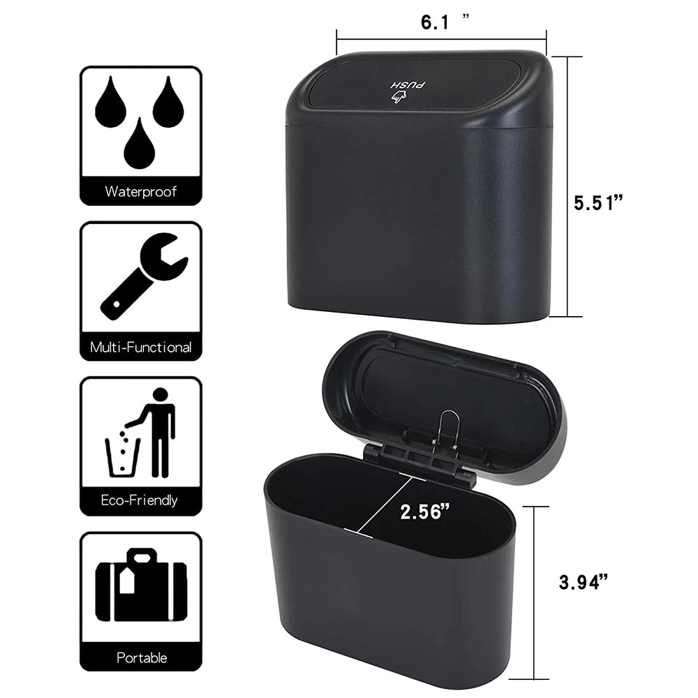 Portable Hanging Car Trash Can With Lid For Car Use - Smarsty