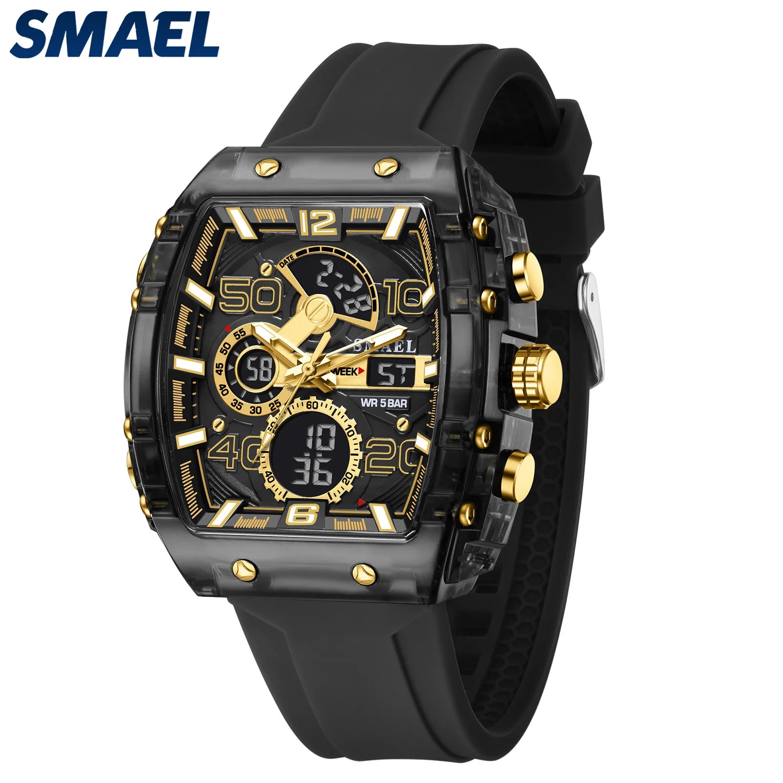 SMAEL 8109 Waterproof Luminous Dual Display Watch - Smarsty