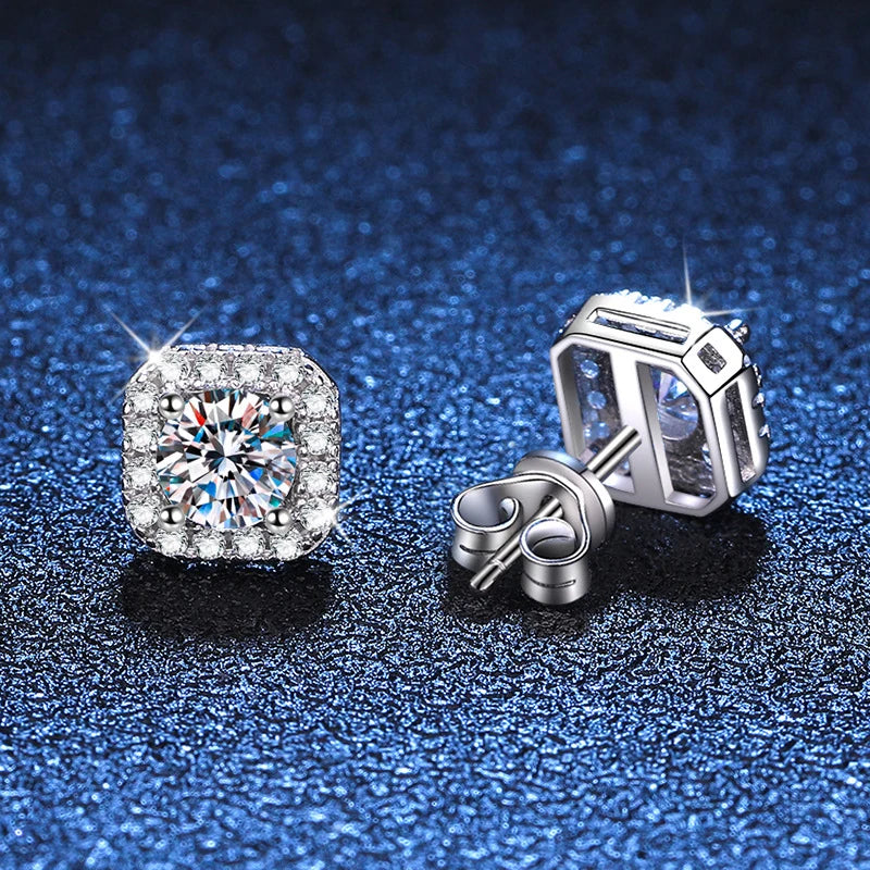 Moissanite Stud Earrings 0.5-1 Carat D Color Sparkling - Smarsty