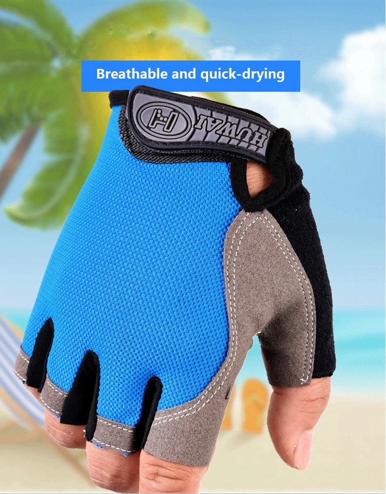 Breathable Anti Slip Fingerless Cycling Gloves for Men Women - Smarsty