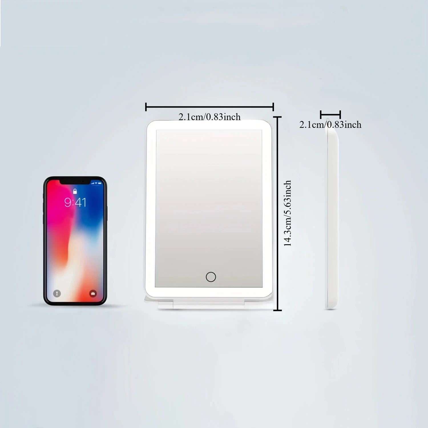 LED Foldable Travel Makeup Mirror with Rechargeable Light - Smarsty