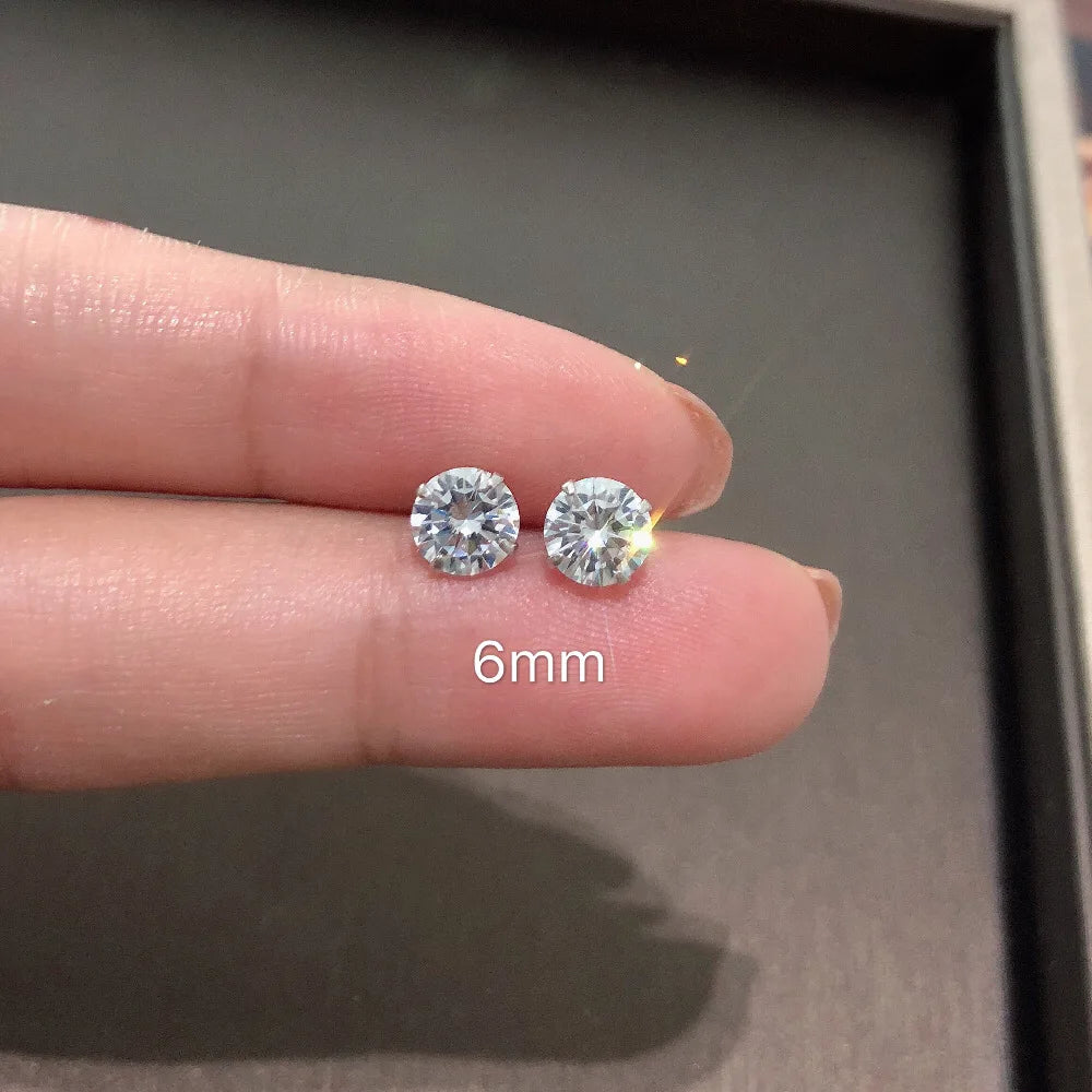 925 Sterling Silver CZ Stud Earrings Tiny Dainty Gift - Smarsty