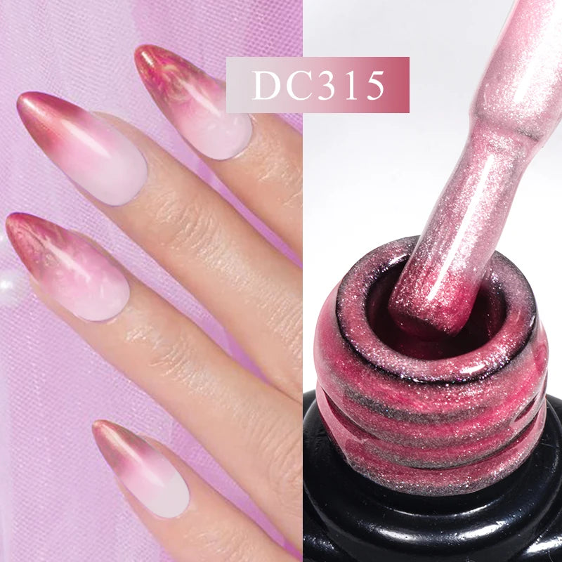 Auroras Thermal Rubber Base Gel Nail Polish Long Lasting Glitter - Smarsty