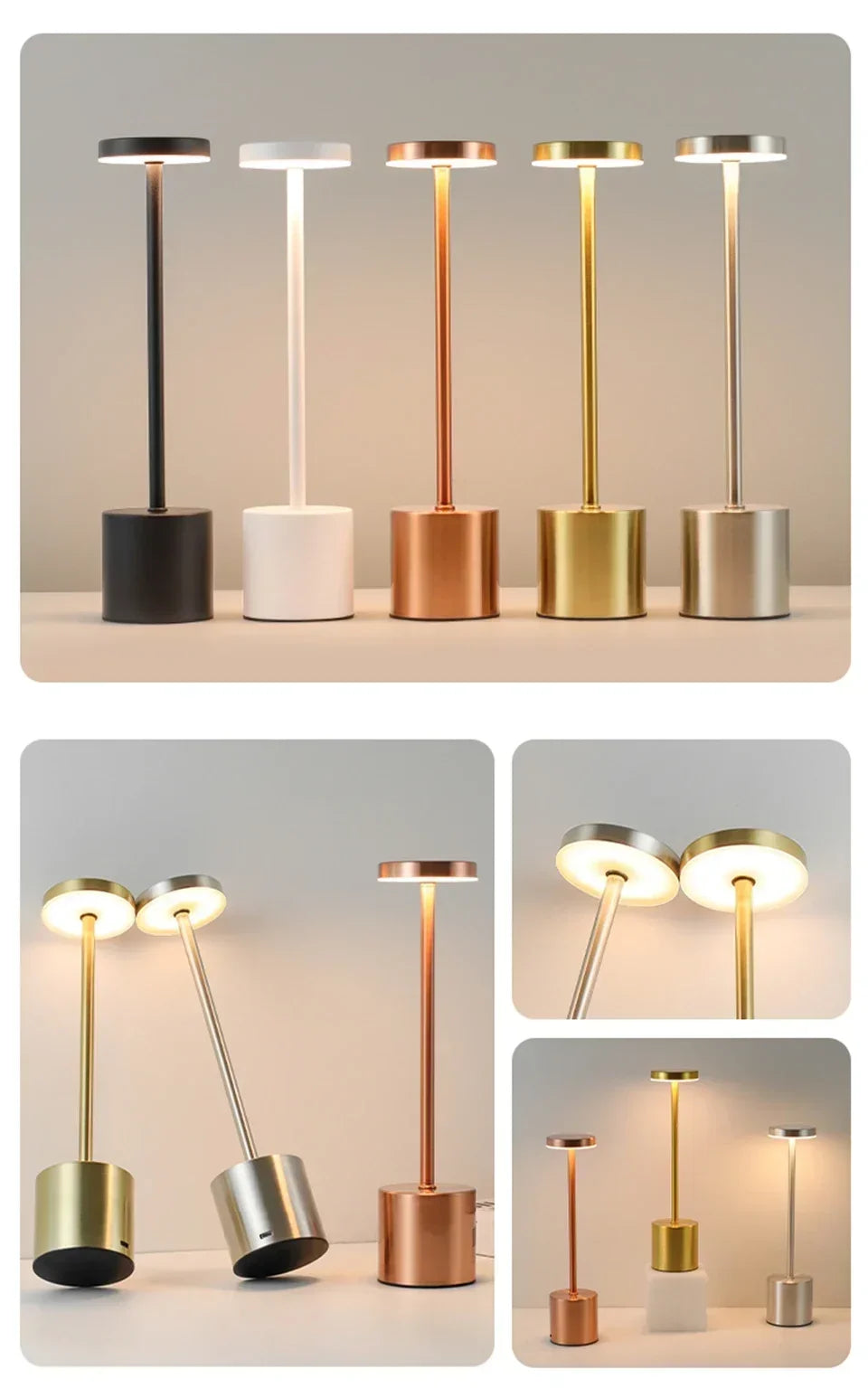 LED Touch Table Lamp Rechargeable Night Light for Ambiance - Smarsty