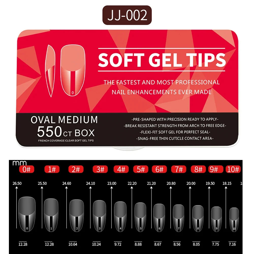 550pcs Matte Almond Coffin Nail Tips for DIY Manicure - Smarsty