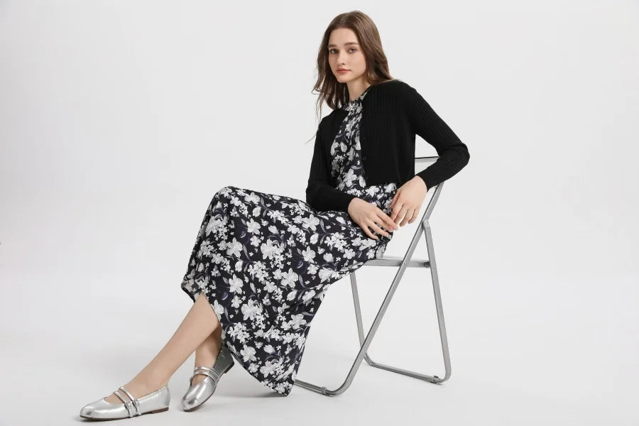 AS 2025 spring summer elegance satin dress + knitted top match set maxi floor length woman clothes