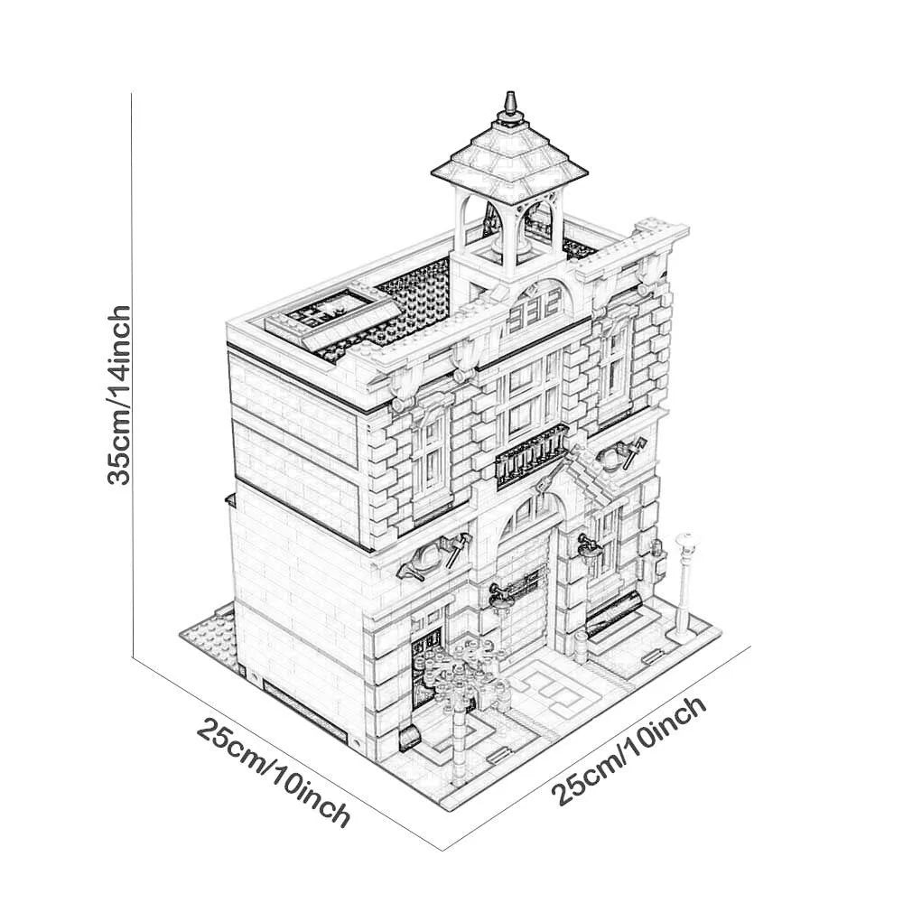 Creative IDEAS famous street view Bank Grand hall MOC Set compatible 10224 building blocks with figuer Toys gifis Christmas