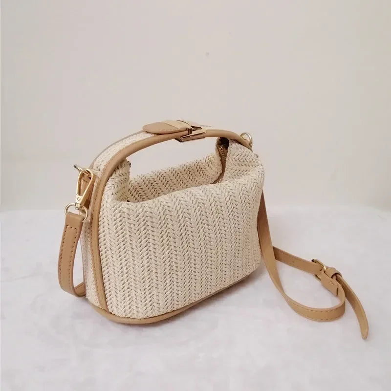 Straw Handbag Crossbody Tote For Summer Beach Style - Smarsty