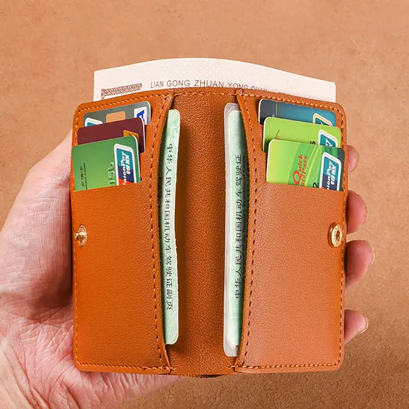 Classic Designer PU Leather Small Wallet for Men Short Simple Women's Purse Fashion Ultra Thin Credit Card Bag Coin Purse - Smarsty