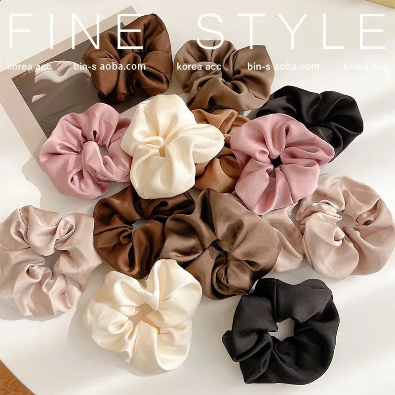 Satin Scrunchies Hair Accessories Gentle Soft Hold Premium - Smarsty