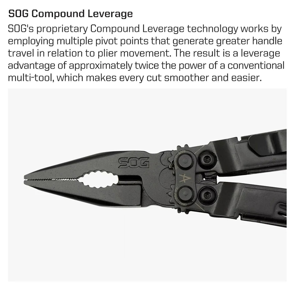 SOG PowerPint 18-in-1 Tactical Multi-Tool with Folding Pliers & Knife - EDC Pocket Gear for Outdoor, Hiking, Camping Survival