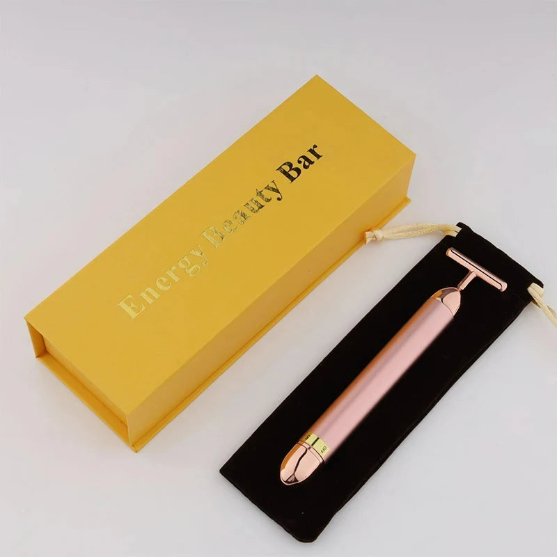 24K Gold Electric Face Roller for Youthful Skin - Smarsty