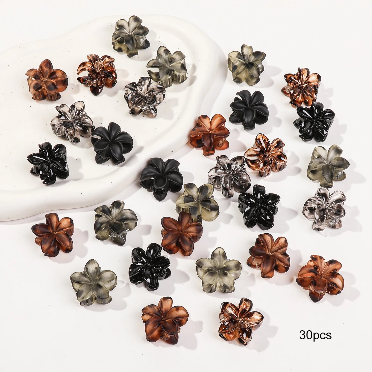 Mini Flower Hair Clips Pack Creaseless Claw Clips For Bangs - Smarsty