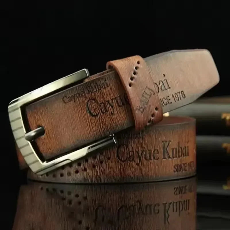 Men PU Leather Belt with Metal Pin Buckle Durable Design - Smarsty