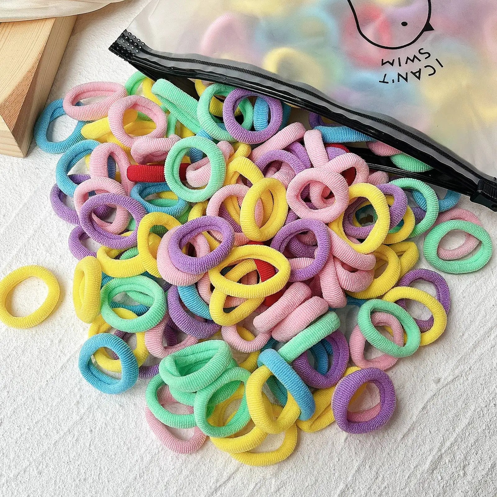 Kids Colorful Elastic Hair Bands Soft Non Slip Scrunchies - Smarsty
