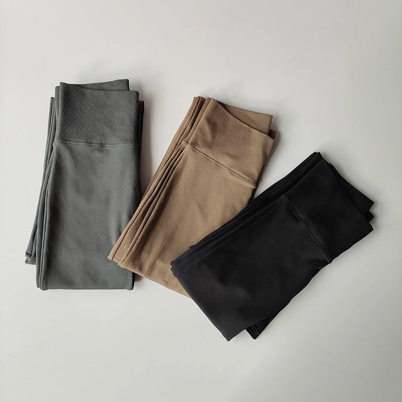 High Waisted Compression Without Awkward Lines Micro Flared Yoga Outdoor Wear Seamless Elastic Fitness Pants Lifting Leggings - Smarsty