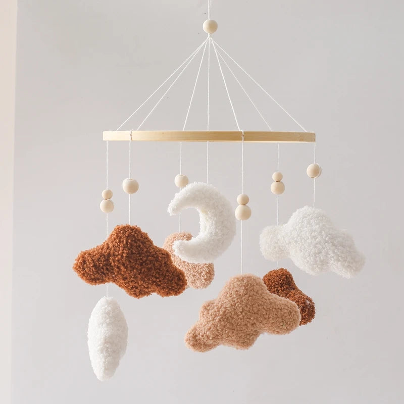 Baby Crib Mobile Bed Bell Rattle Toys Wooden Crochet Stars Pendant Bed Bell Toys Newborn Comfort Crib Bracket Hanging Toys Gifts by Smarsty