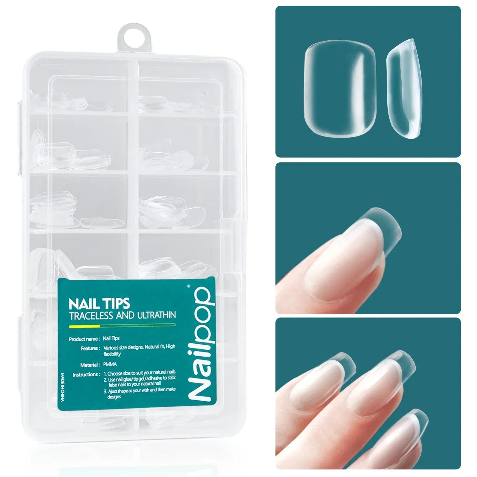 Gel X Nail Tips 120pcs Easy Soak Off Extensions - Smarsty