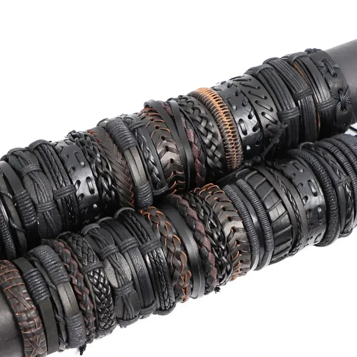 10PCS Unisex Leather Rope Bracelets Vintage Style Gift - Smarsty