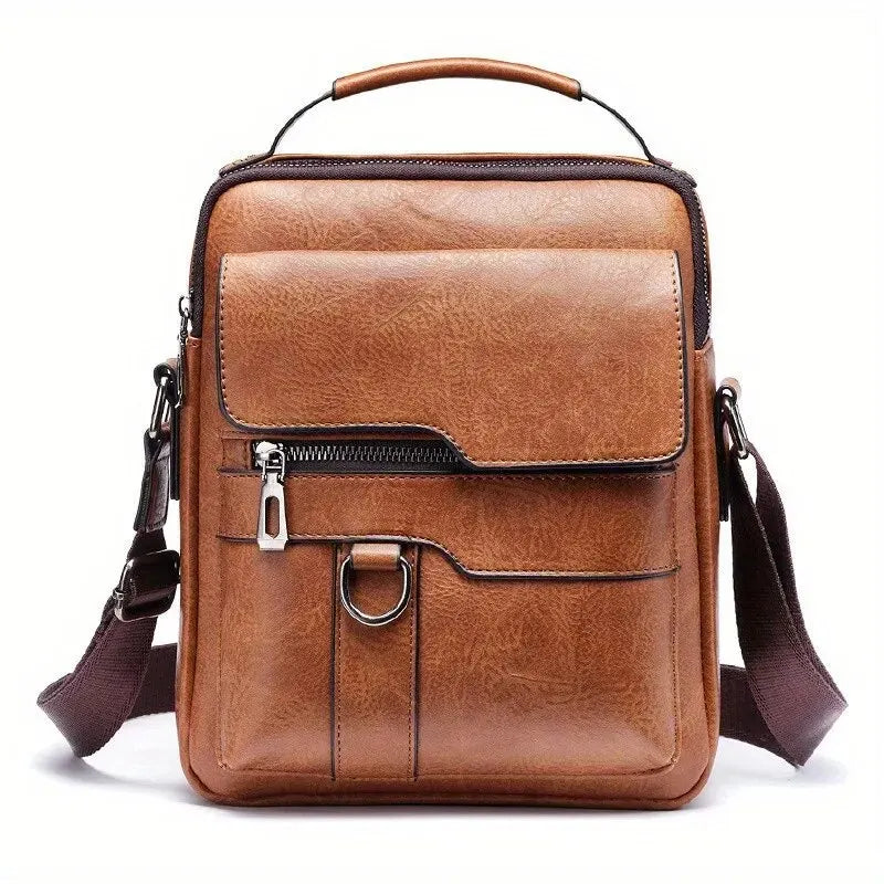 Men's PU Leather iPad Shoulder Bag Crossbody With Flap - Smarsty