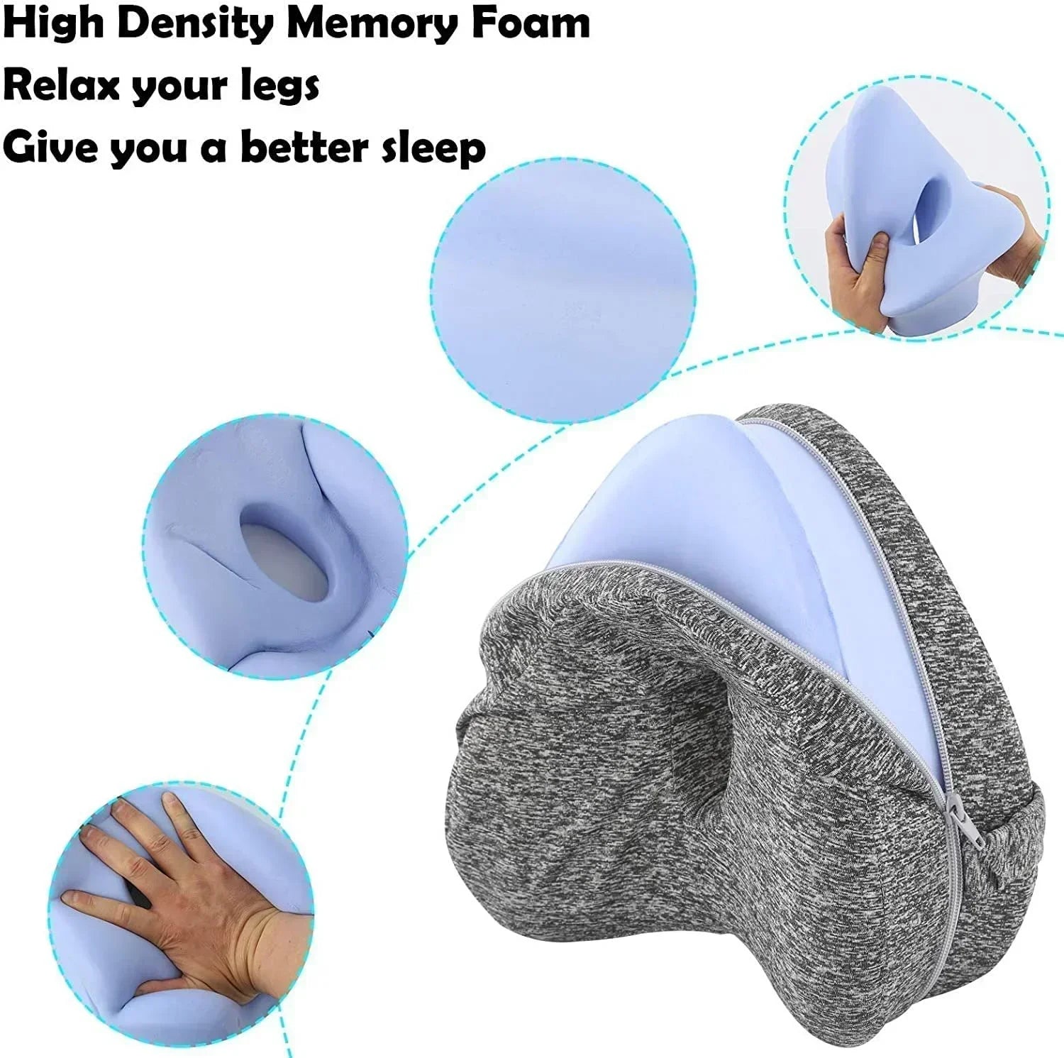 Memory Foam Leg Pillow for Pregnancy and Sciatica Relief - Smarsty