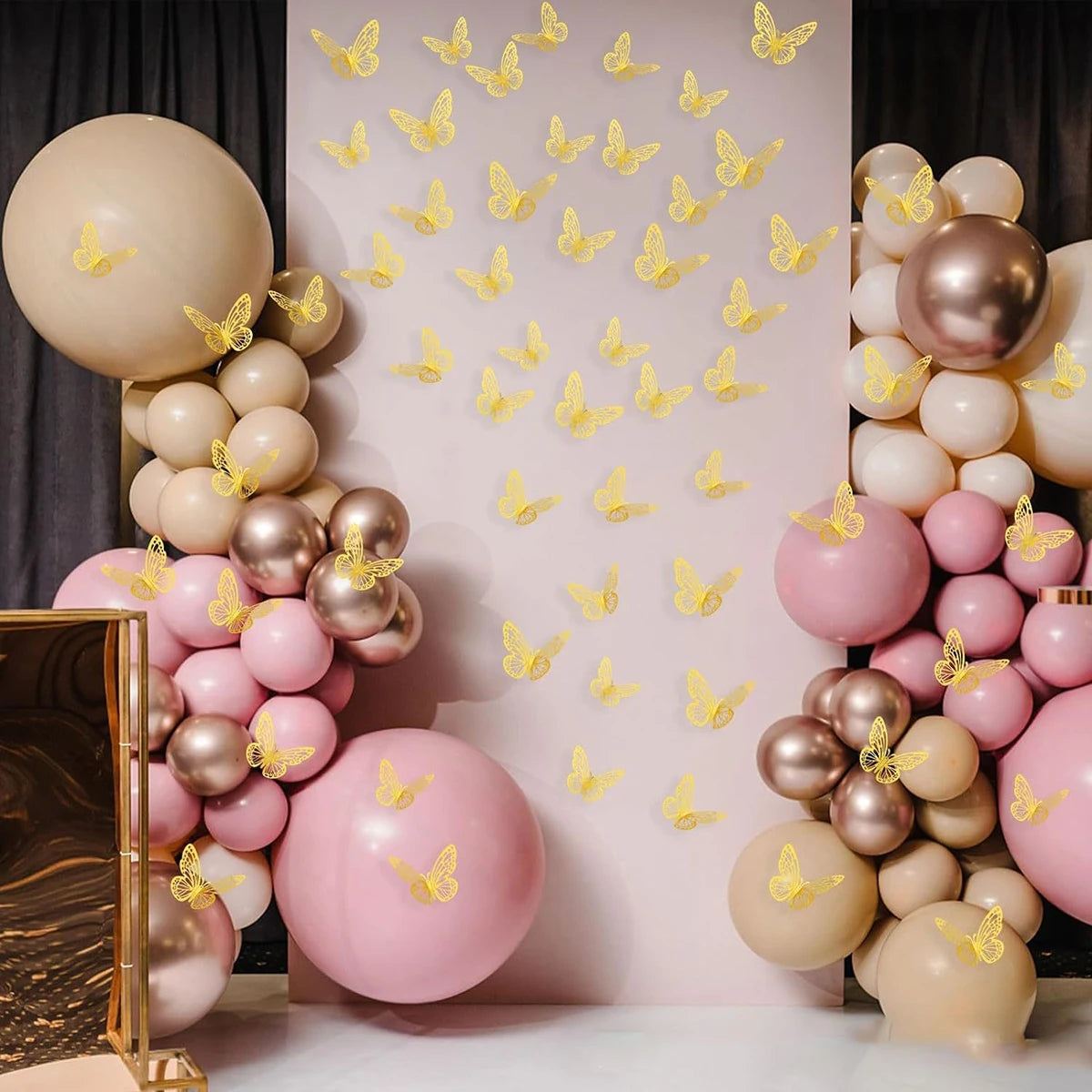Gold 3D Butterfly Wall Decor Set for Parties - Smarsty