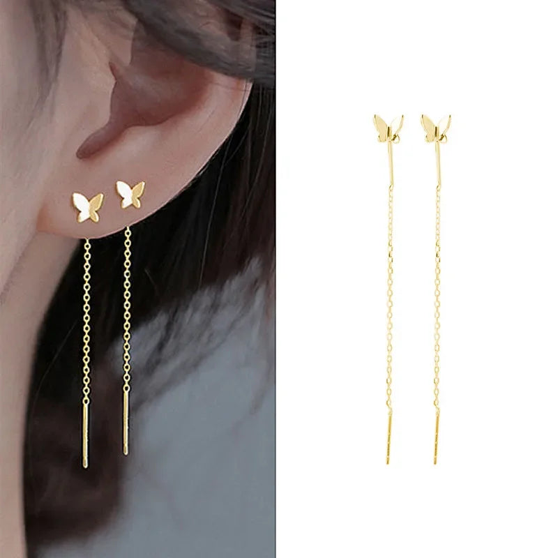 Rose Gold Drop Earrings with Zircon Crystals for Women - Smarsty