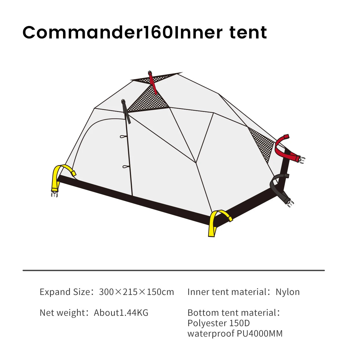 MOBI GARDEN Camping Tent Commander Dome Tent Shelter Waterproof Windproof Ultra-light 70D Nylon 160/185/245CM by Smarsty