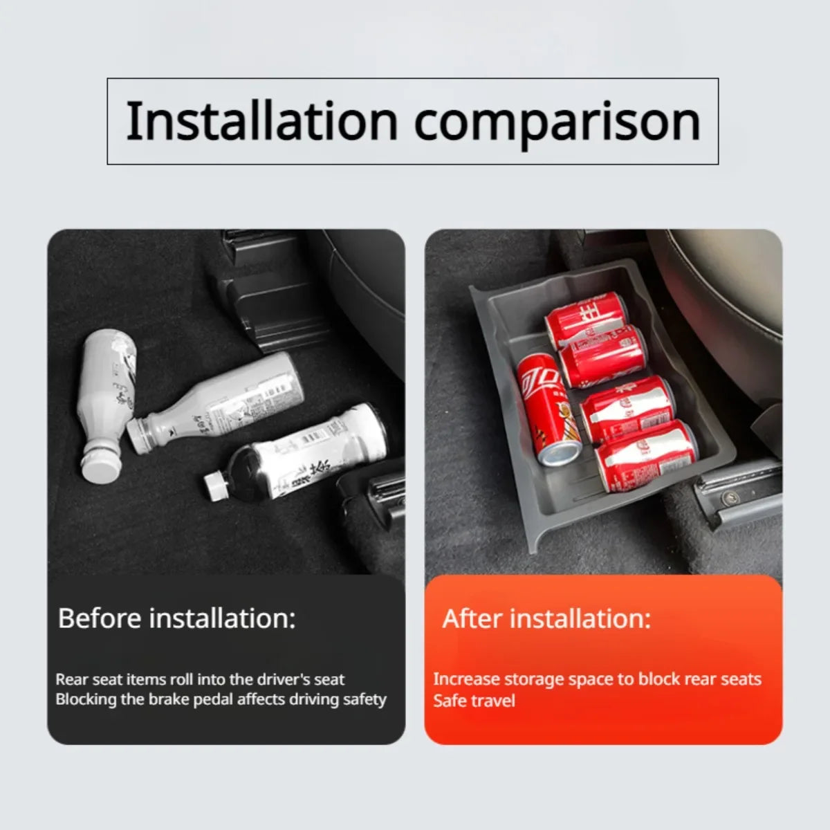 Underseat Storage Box for Tesla Model Y 2021-2024 Seats Drawer TPE Hidden Storage Tray Push Pull Car Organizer Car Accessories - Smarsty