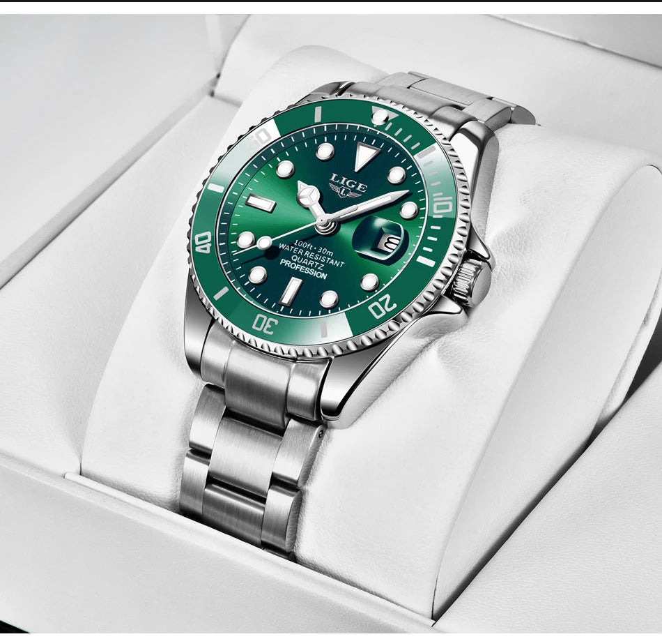 LIGE Luxury Waterproof Diver Watch for Men - Smarsty