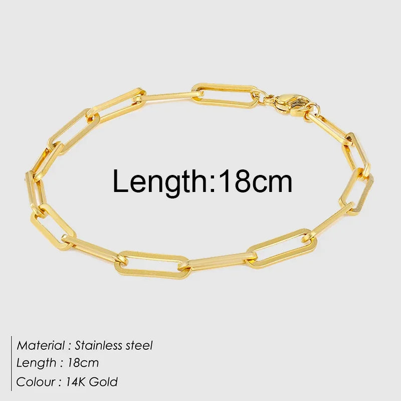 Gold Stainless Steel Twist Chain Bracelet for Women - Smarsty
