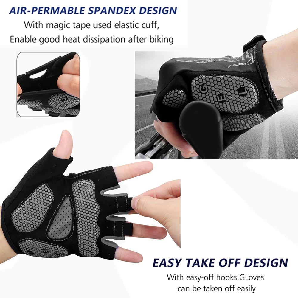 MOREOK Cycling Gloves Half Finger Shock Absorbing Gel Pads - Smarsty