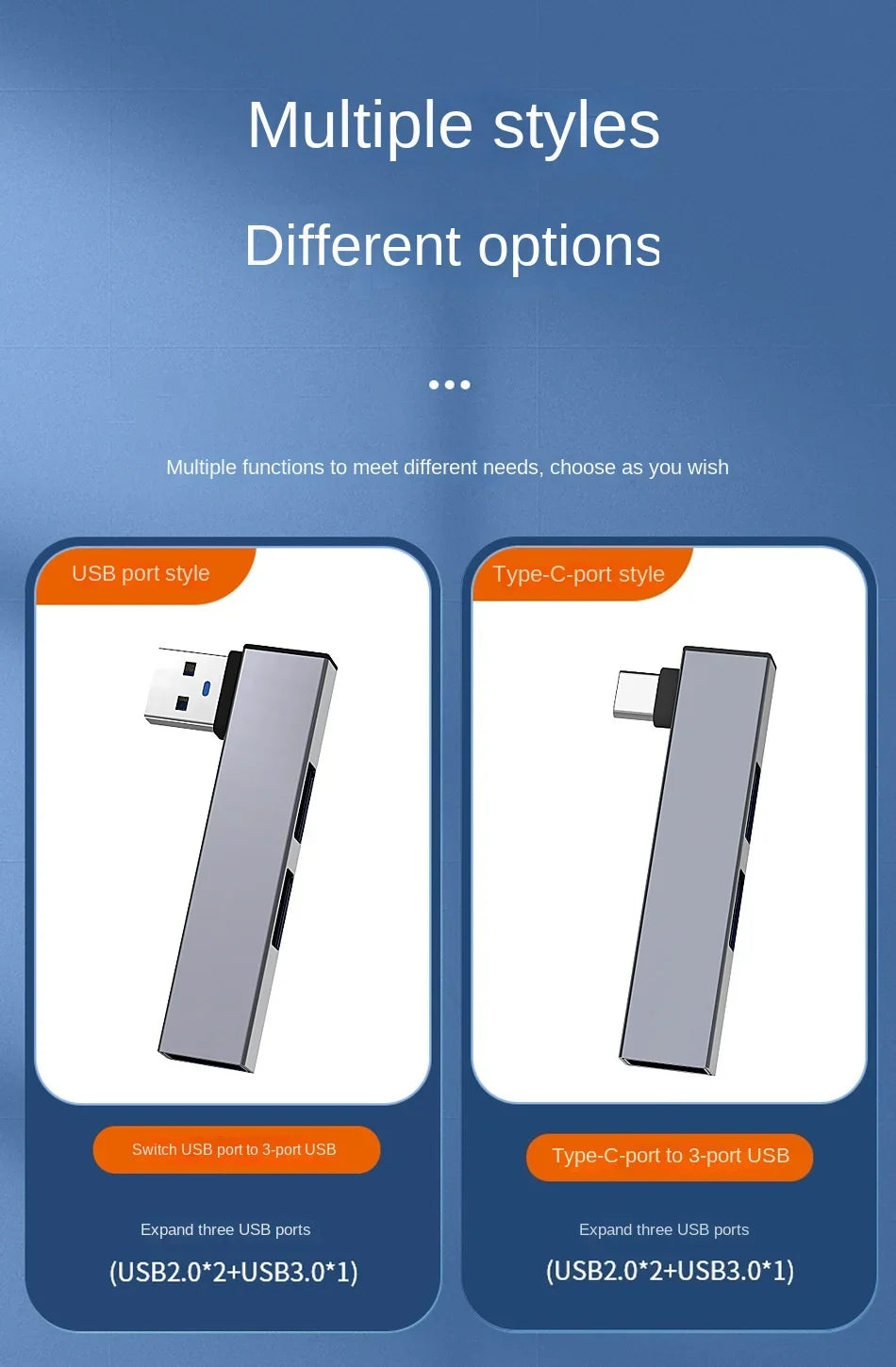 Type C USB Hub UltraSlim Three Port OTG USB 3.0