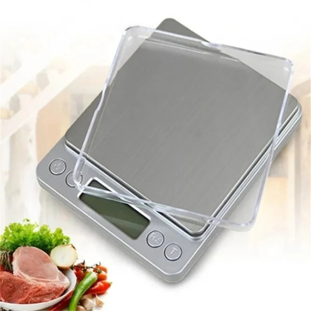 Digital Kitchen Scale Mini Pocket Stainless Steel Precision Jewelry Electronic Balance Weight Gold Gram 0.1/3000g Weigh Scales by Smarsty