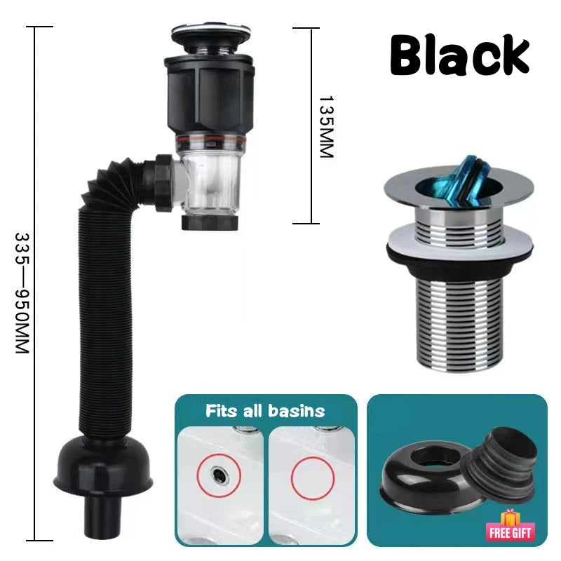 Flexible Anti-Odor Drain Pipe Set for Kitchen and Bathroom - Smarsty