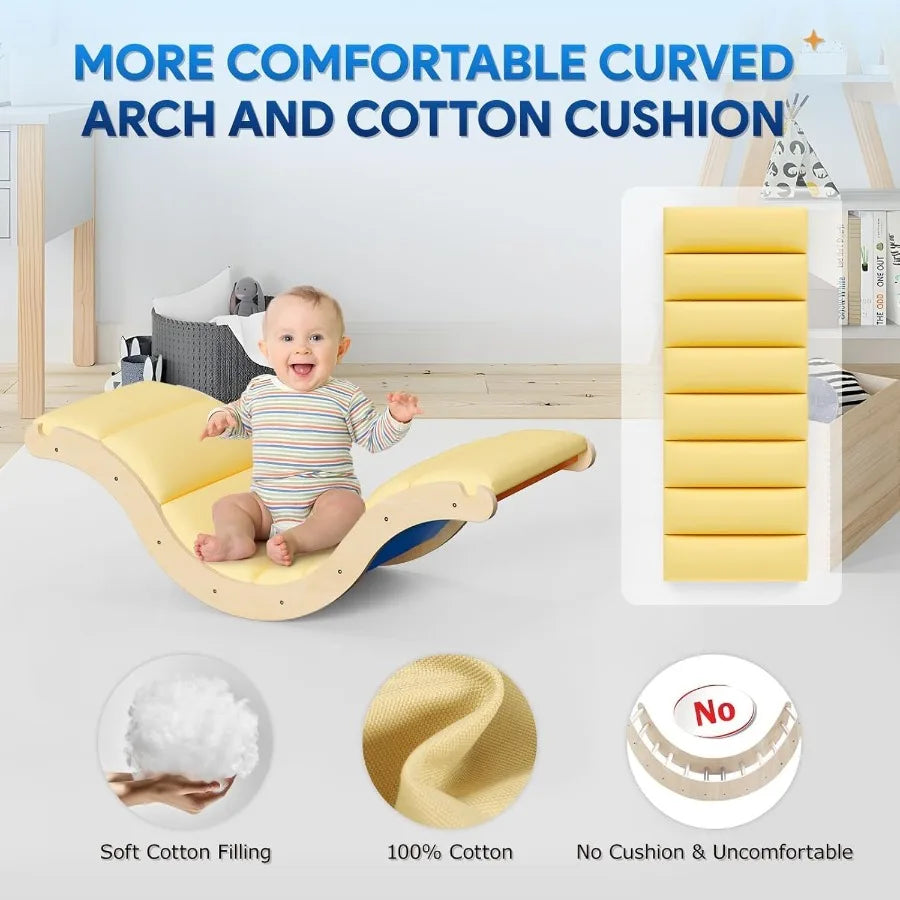 Pikler Triangle Set with Cushion 9in1 Climbing Toys for Toddlers 13 Inside Montessori Toddler Climbing Toys Indoor Large Wooden