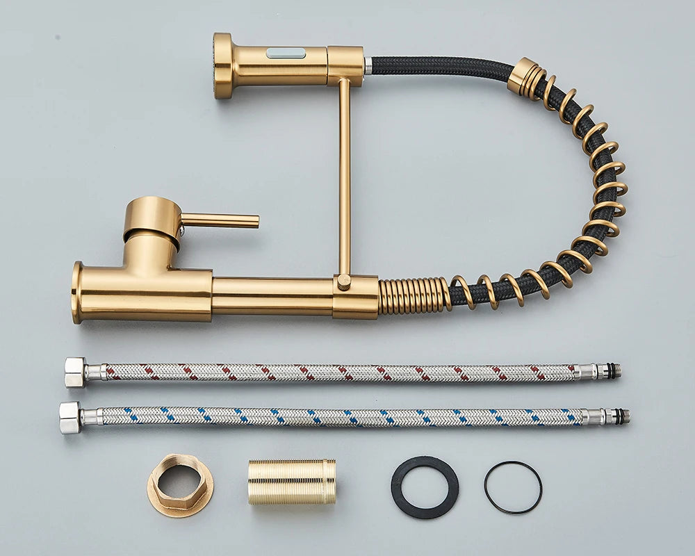 Brushed Nickel Kitchen Faucet with 360 Degree Rotation - Smarsty