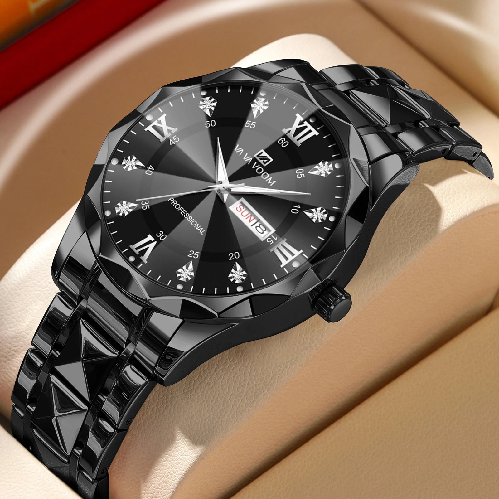 Luxury Men’s Water Resistant Quartz Watch with Night Glow - Smarsty