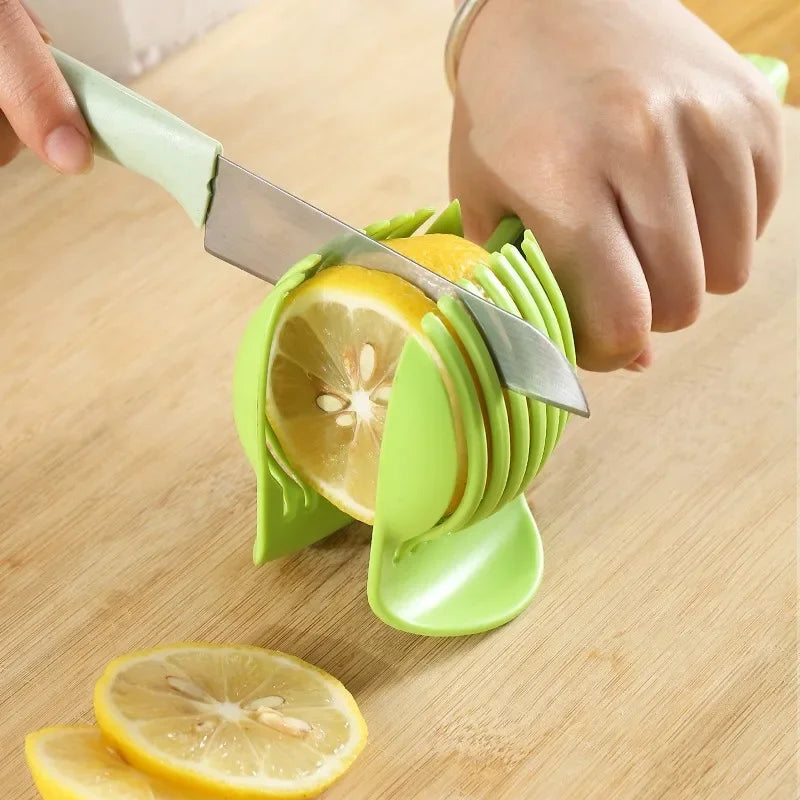 Stainless Steel Kitchen Handheld Orange Lemon Slicer Tomato Cutting Clip Fruit Slicer Onion Slicer KitchenItem Cutter Accessorie by Smarsty