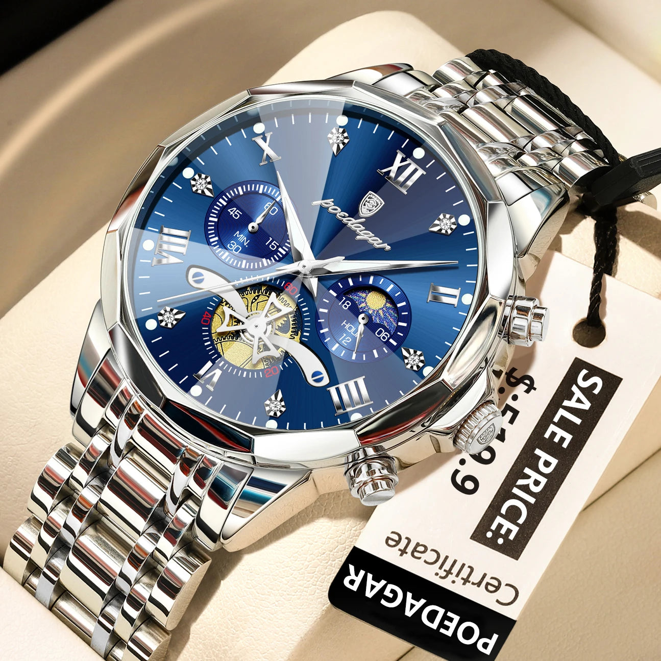 Luxury Waterproof Men's Chronograph Watch with Luminous Features - Smarsty