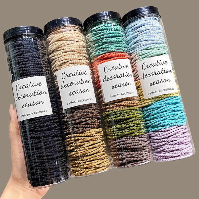 100 Pack Soft Elastic Hair Scrunchies Bulk Set Gentle - Smarsty