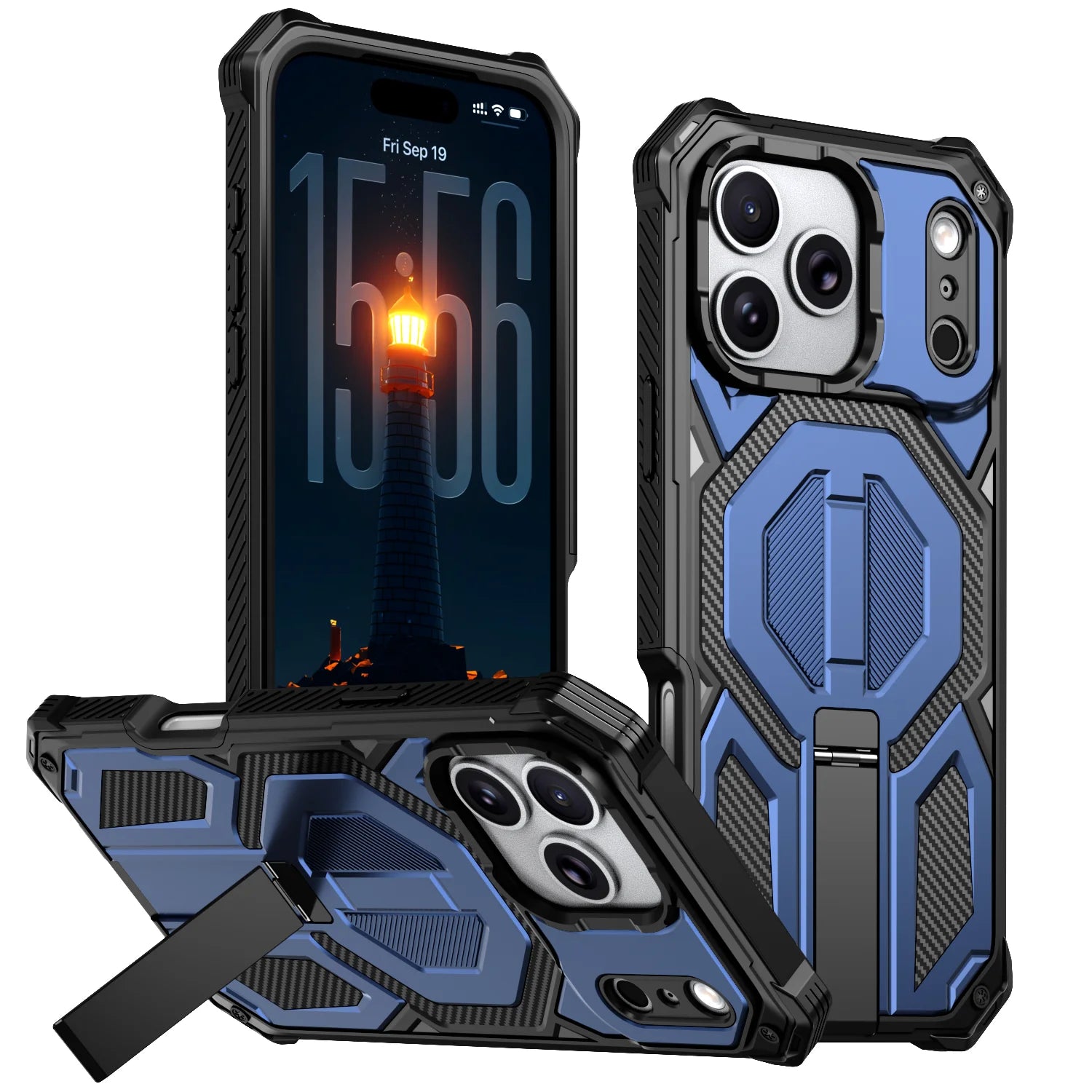 Case For iPhone 17 Air 16e 16 15 14 13 12 17 Pro Max Plus Coque For Magsafe Wireless Charging Magnetic Metal Stand Armor Cover