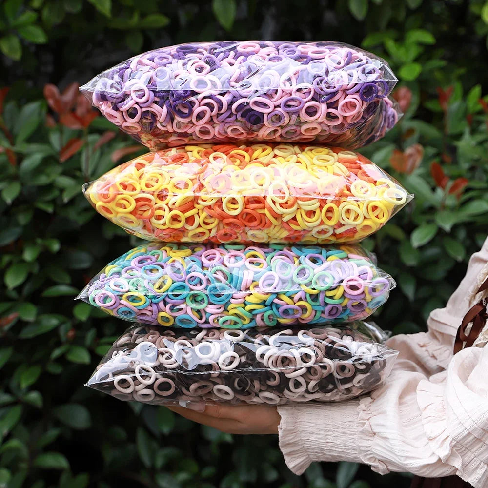 50PCS Colorful Nylon Hair Ties For Kids Gentle Hold - Smarsty