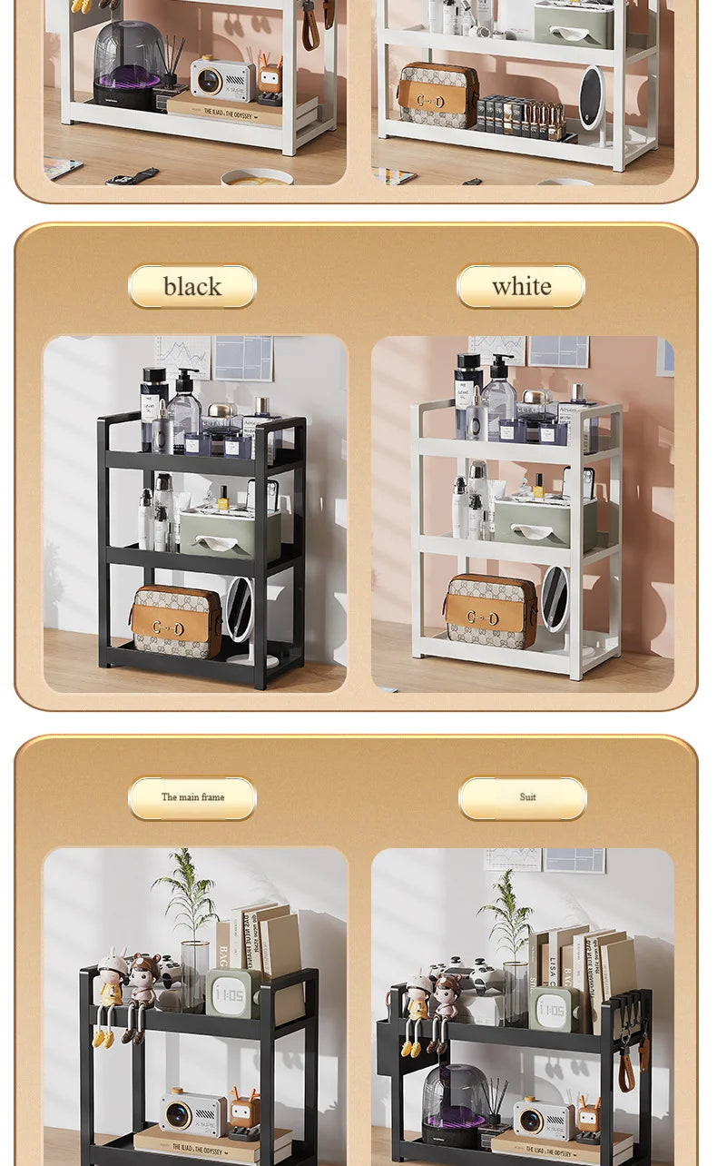 3-Tier Multifunctional Storage Shelf,Space-Saving Desktop Shelf,Desk Shelf,organizer,Non-slip Design and Easy To Assemble by Smarsty