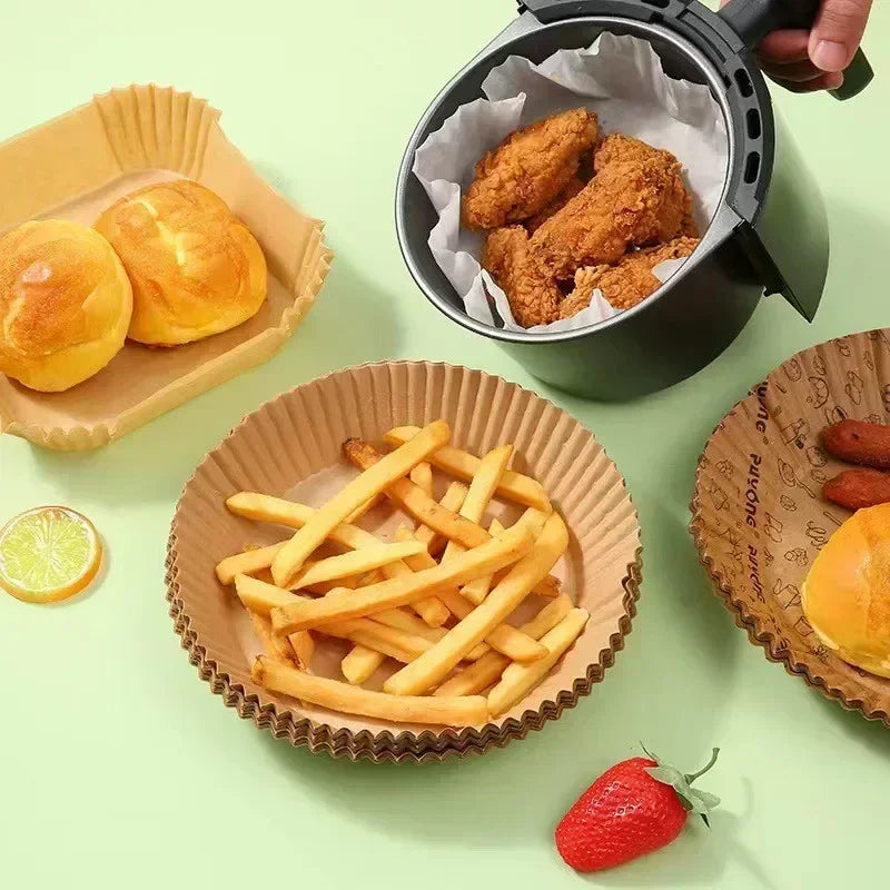 Air Fryer Disposable Baking Paper Mats 50/100PCS Nonstick Absorbent Design - Smarsty
